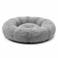 Cama Pet Antiestresse redonda de pelúcia cinza