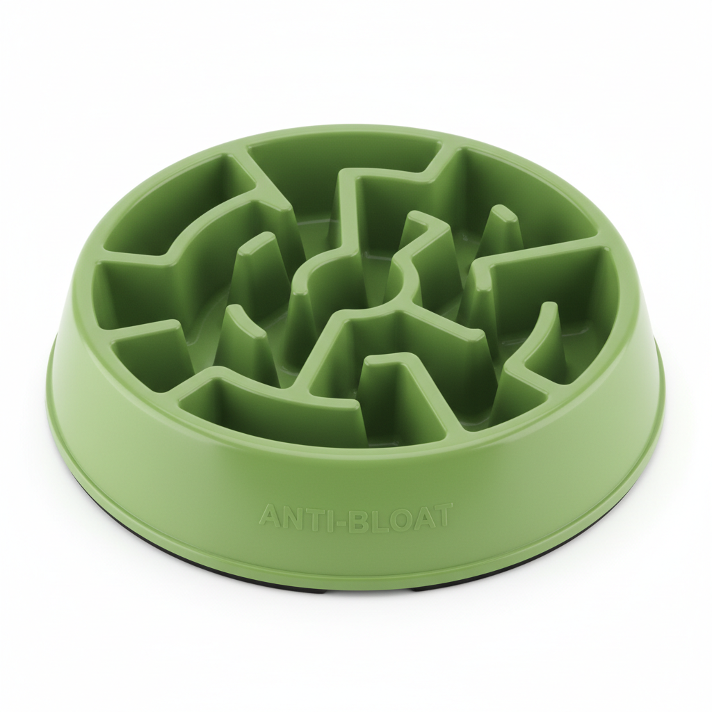 Comedouro lento verde anti-engasgo para pets